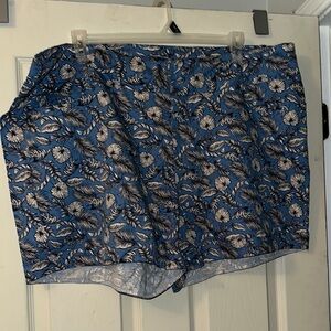 Floral Blue and White Shorts